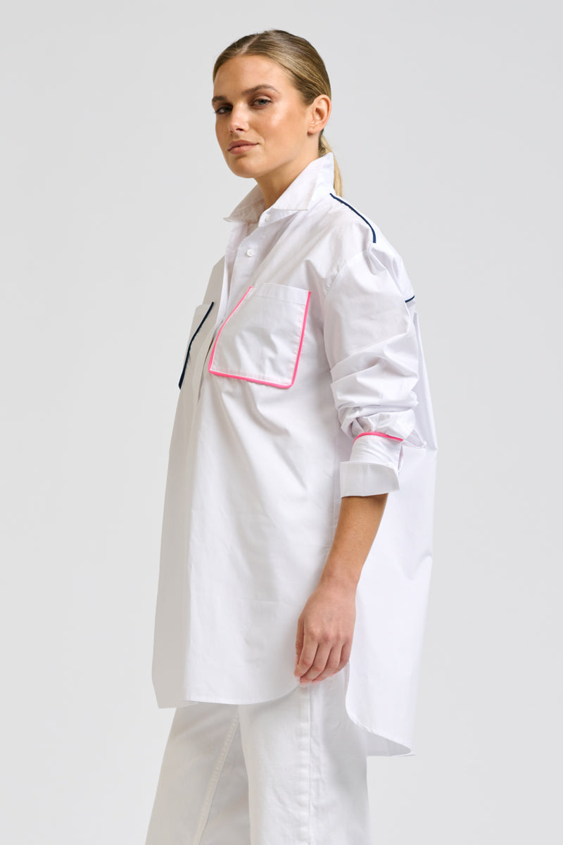 Rosie Boyfriend Shirt - White Combo