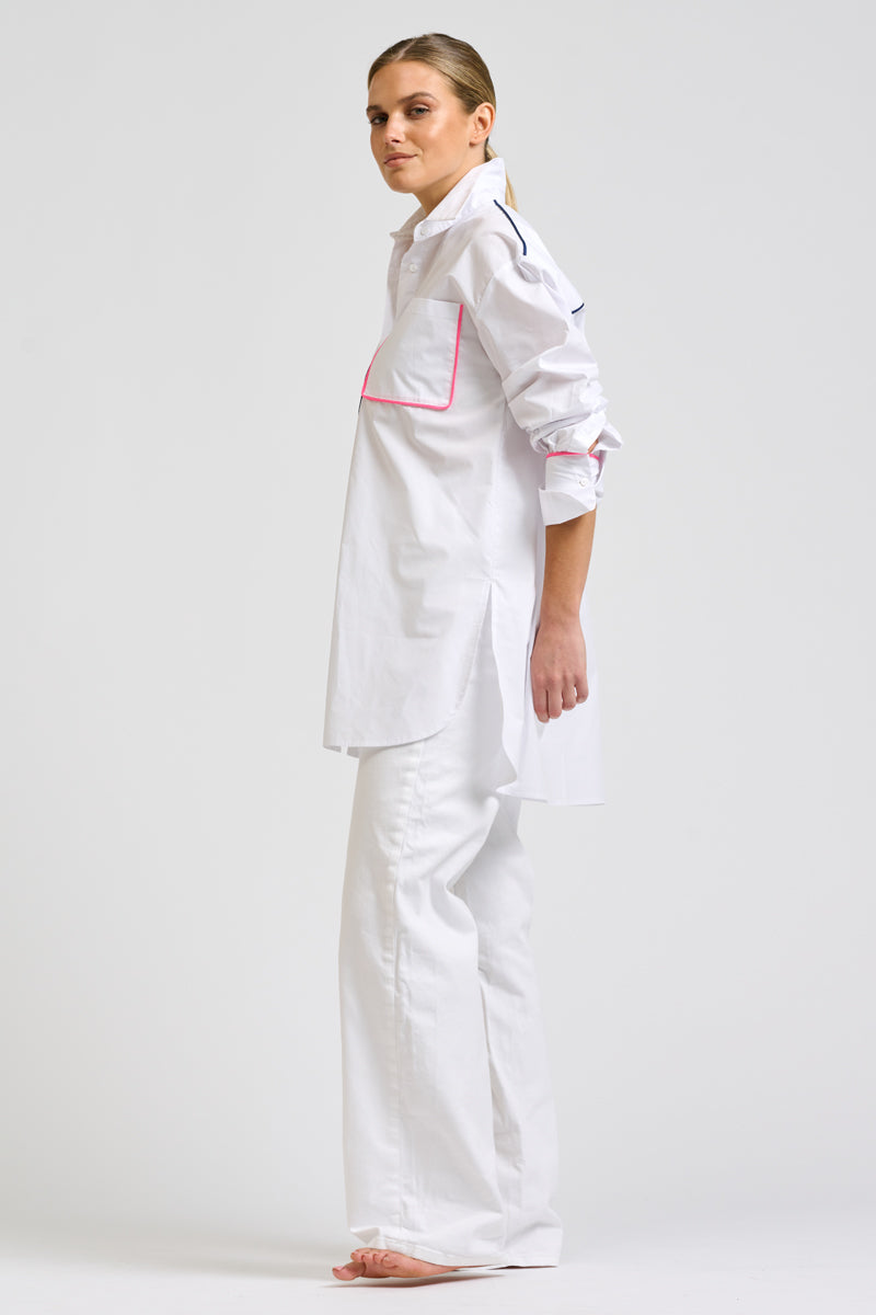 Rosie Boyfriend Shirt - White Combo