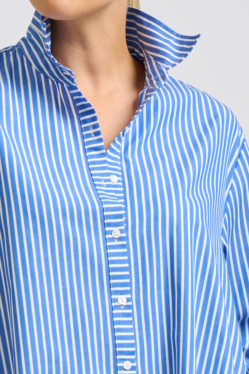 Sybil Dress - Mid Blue Stripe