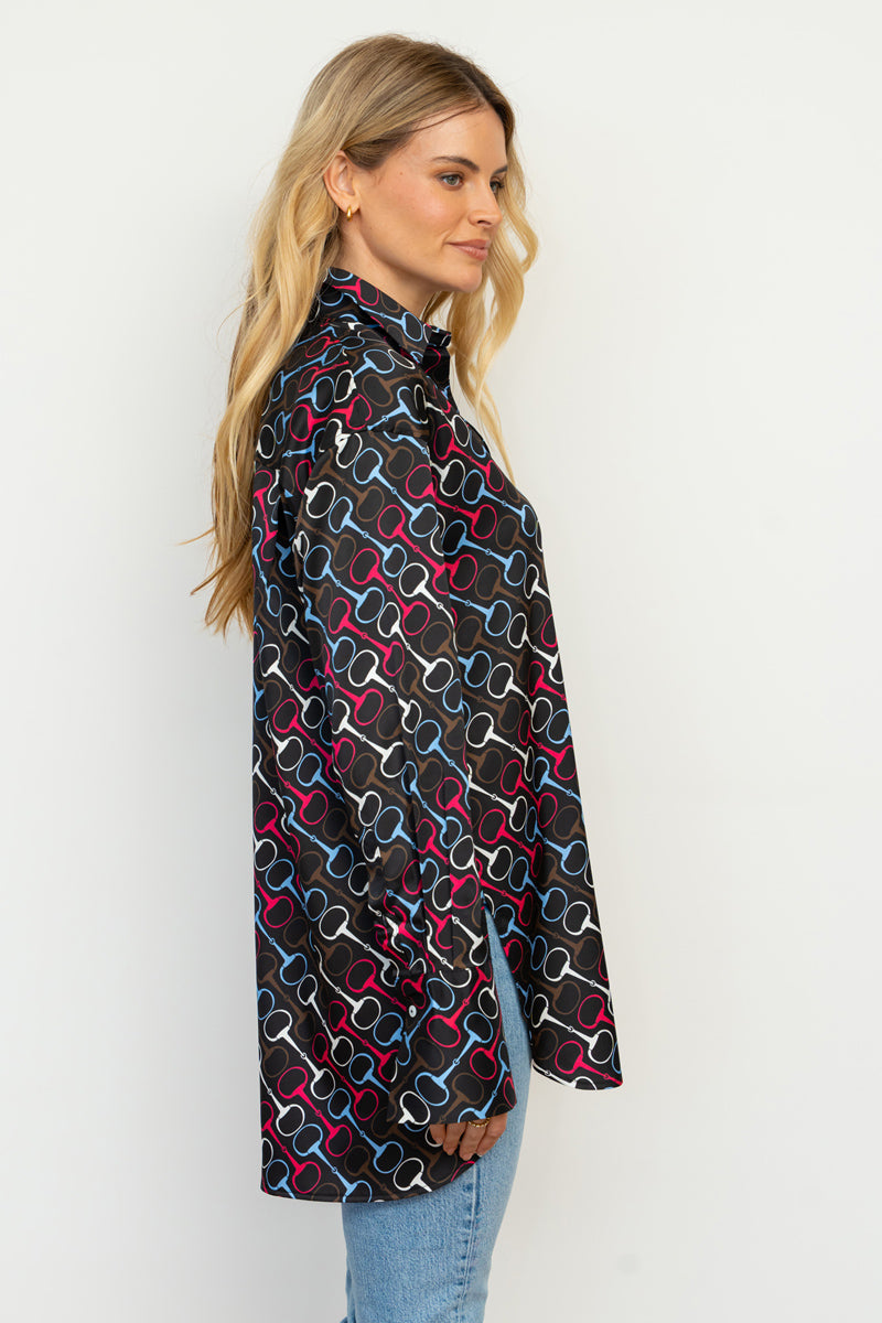 Amelie Boyfriend Shirt - Snaffle Print