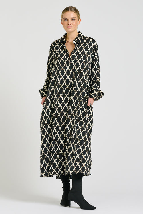 Amelie Longline Shirt Dress - Moroccan Print