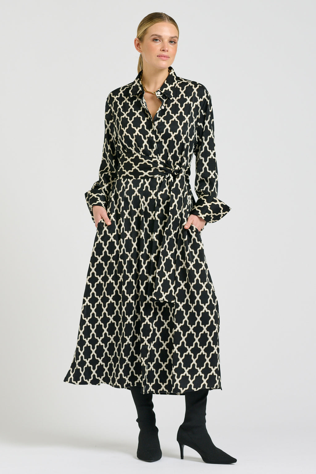 Amelie Longline Shirt Dress - Moroccan Print