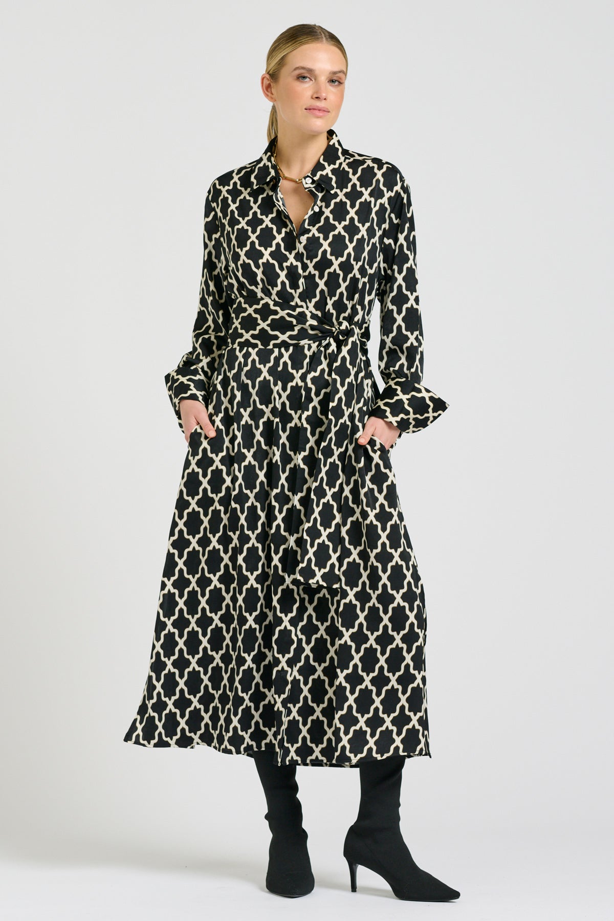 Amelie Longline Shirt Dress - Moroccan Print