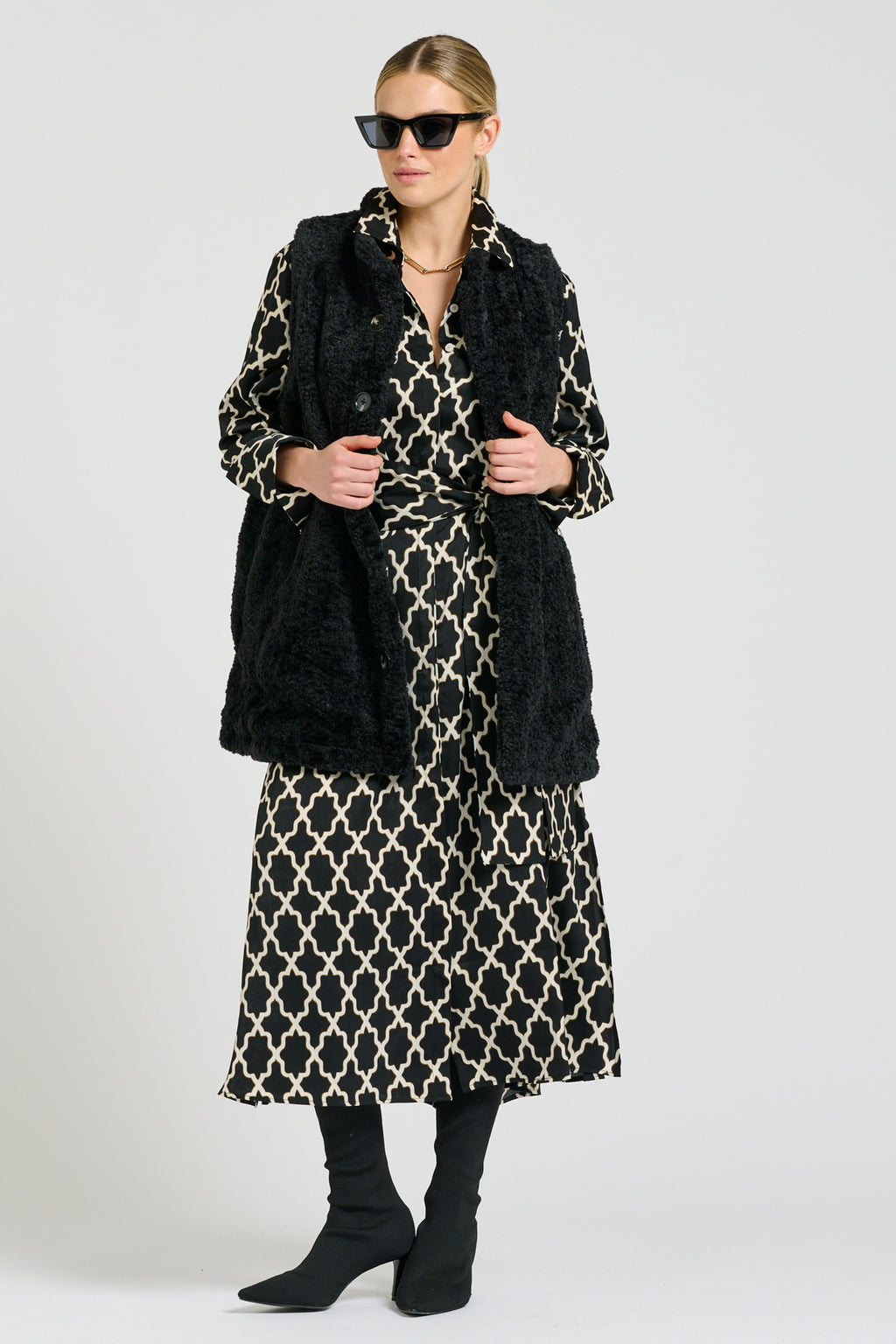 Amelie Longline Shirt Dress - Moroccan Print