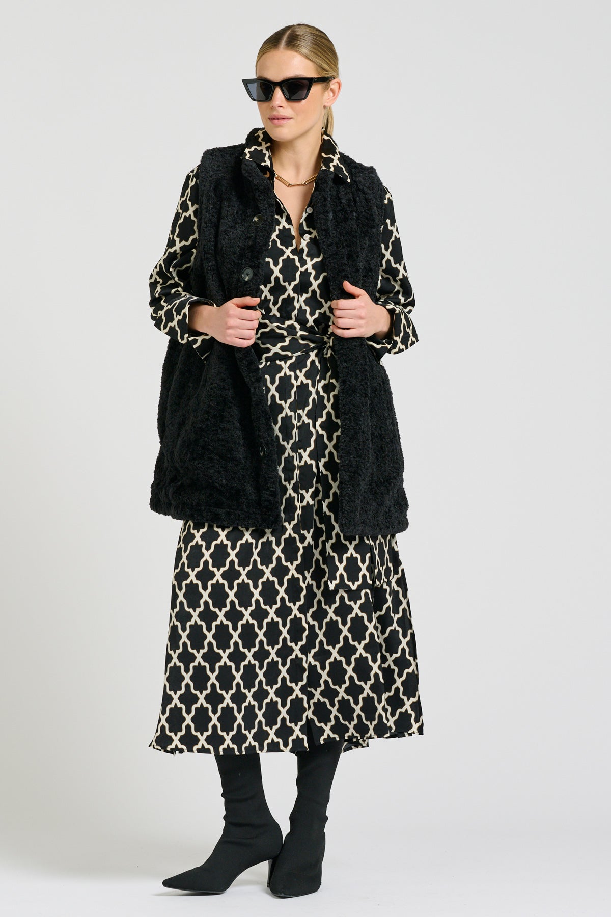 Amelie Longline Shirt Dress - Moroccan Print