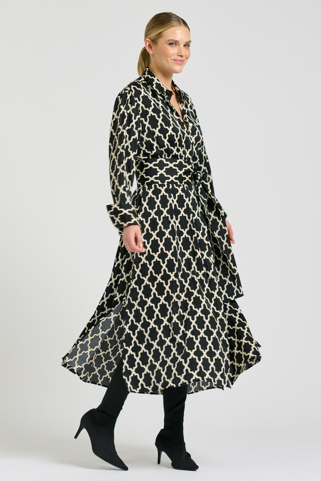 Amelie Longline Shirt Dress - Moroccan Print