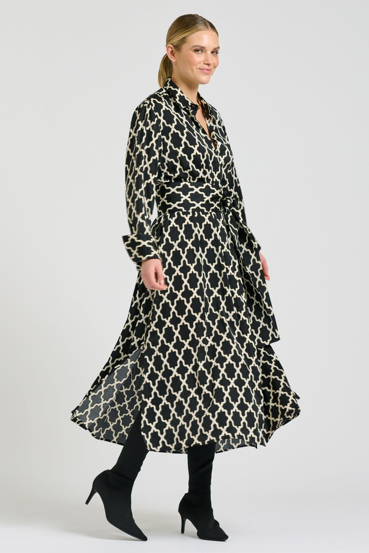Amelie Longline Shirt Dress - Moroccan Print