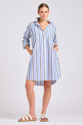 Shirty The Classic Shirt Dress - Blue Stripes