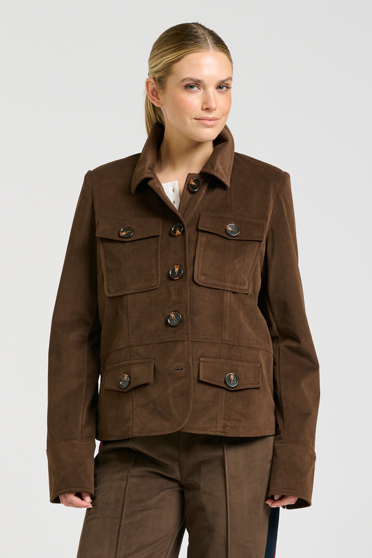 Hemming Velvet Twill Jacket - Chocolate