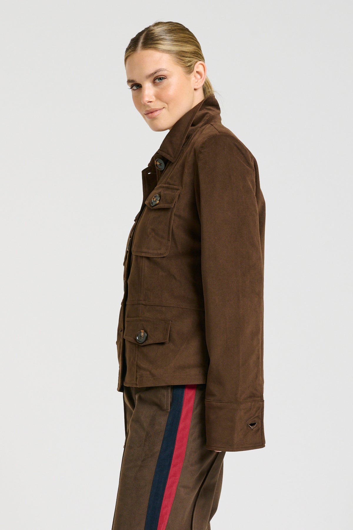 Hemming Velvet Twill Jacket - Chocolate