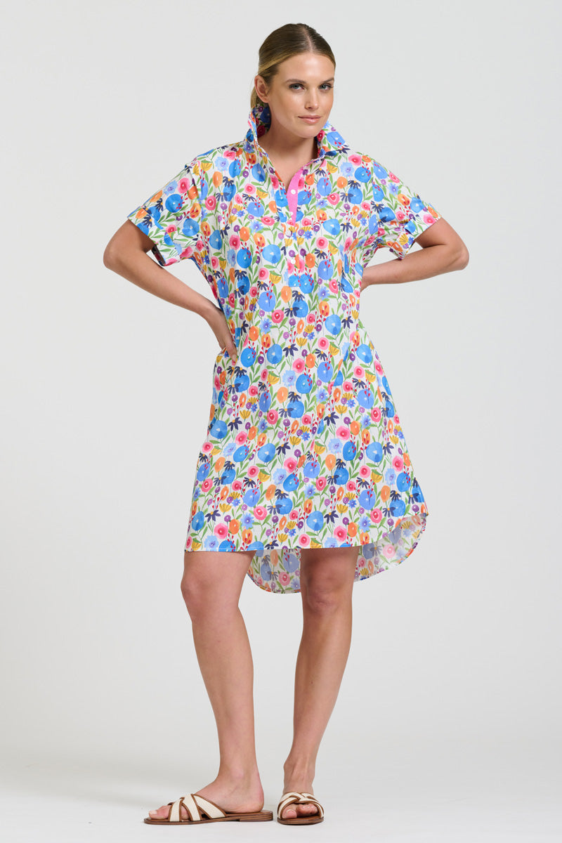 Catie Popover Dress - Summer Bouquet