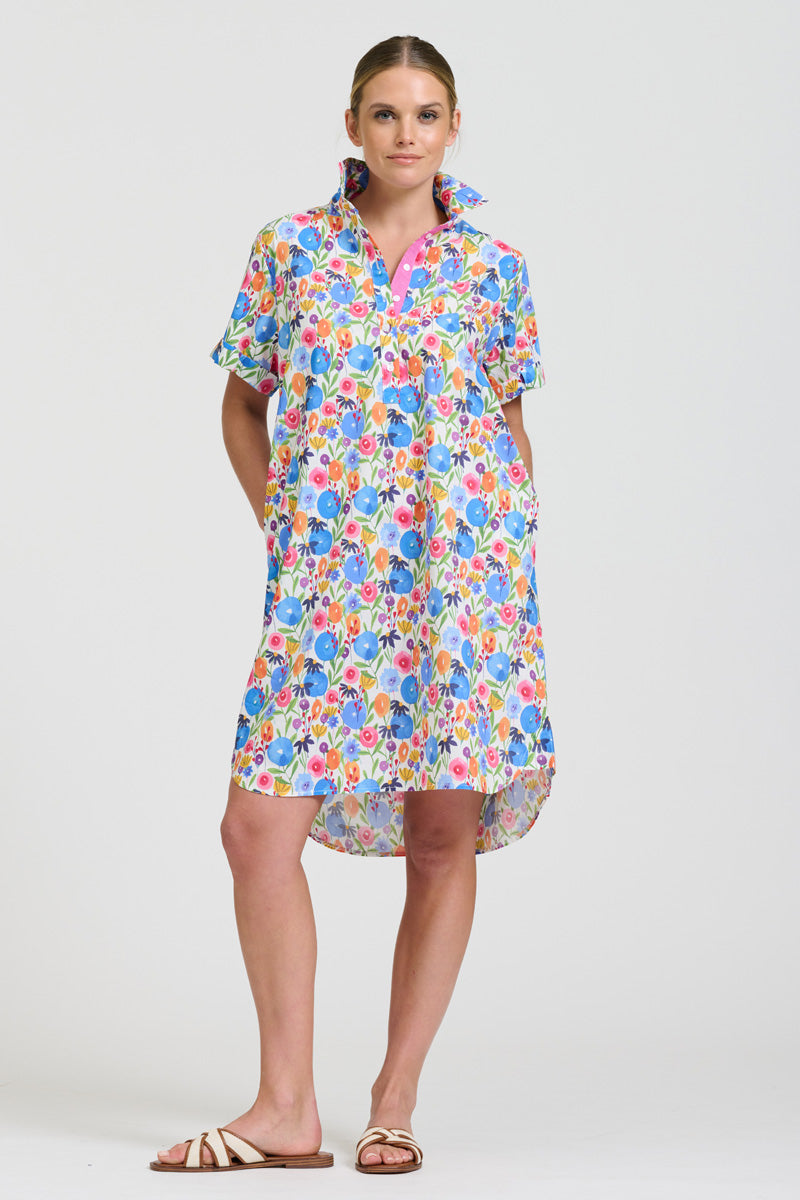 Catie Popover Dress - Summer Bouquet