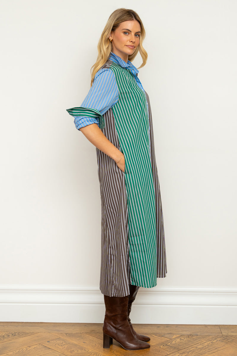 Luna Longline Shirtdress - Choc Combo