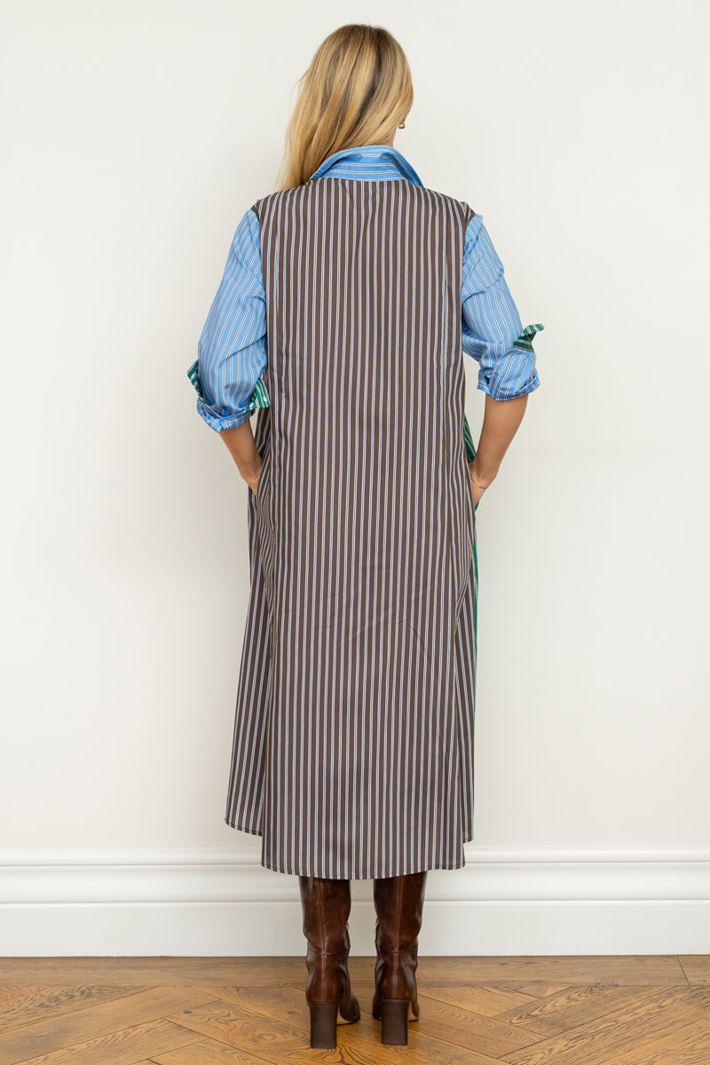 Luna Longline Shirtdress - Choc Combo