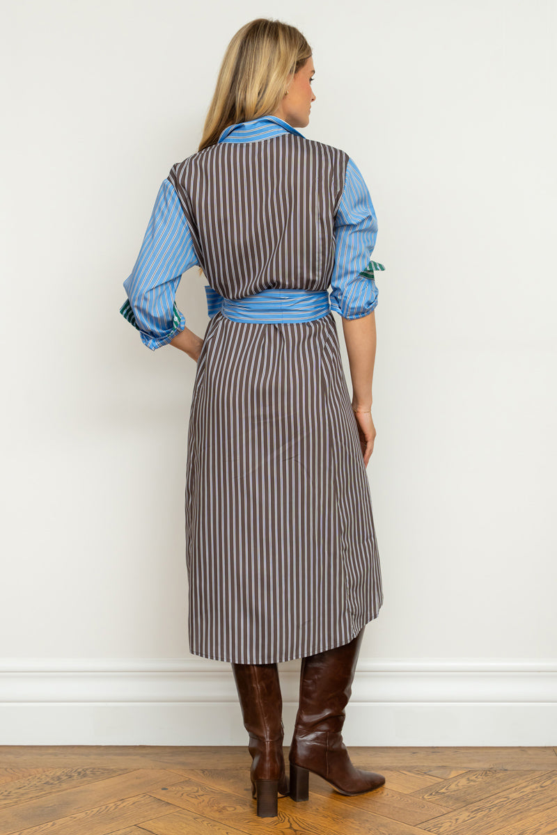 Luna Longline Shirtdress - Choc Combo
