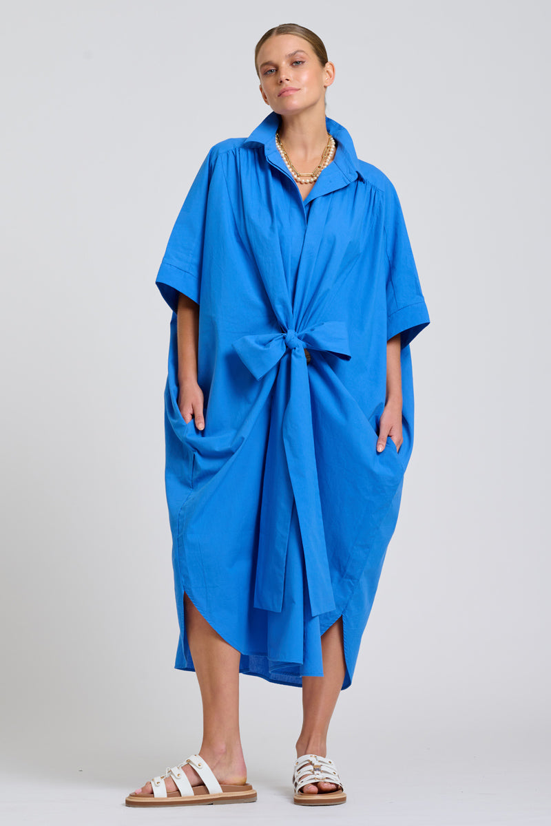 Shirty The Maggie Oversized Shirt Dress - Cobalt