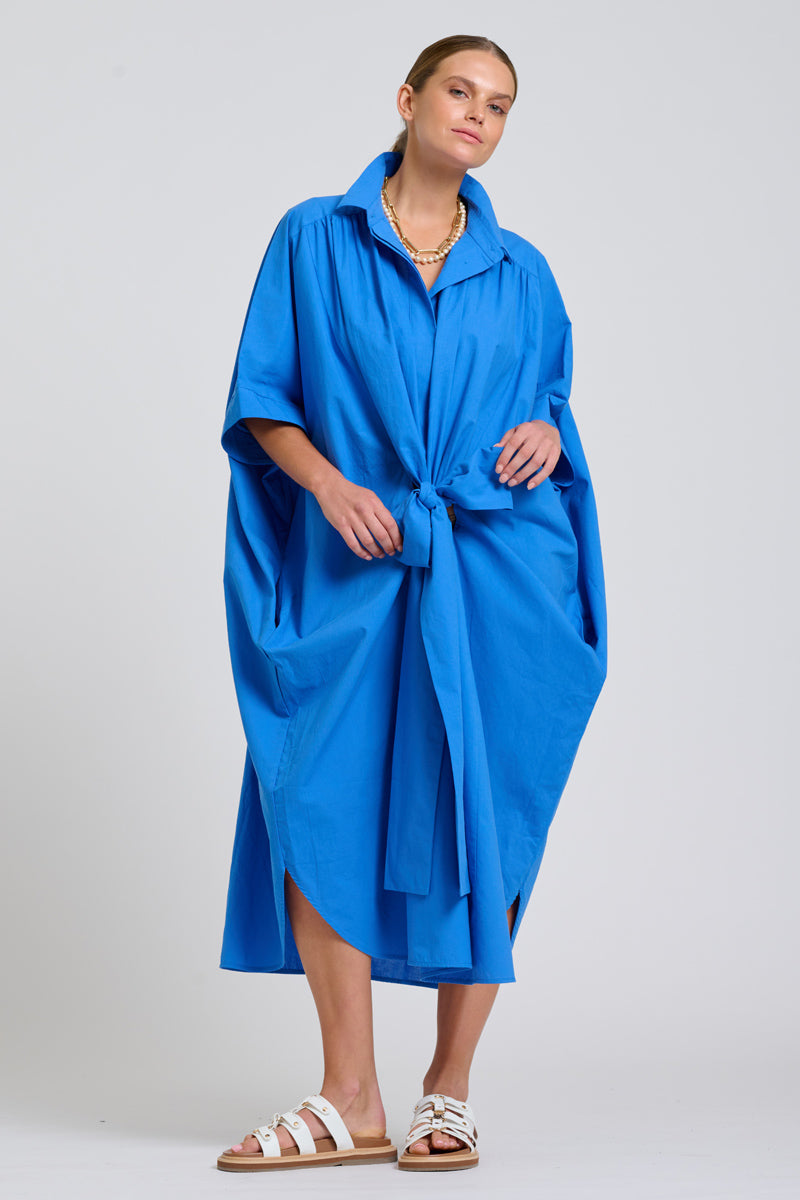 Shirty The Maggie Oversized Shirt Dress - Cobalt