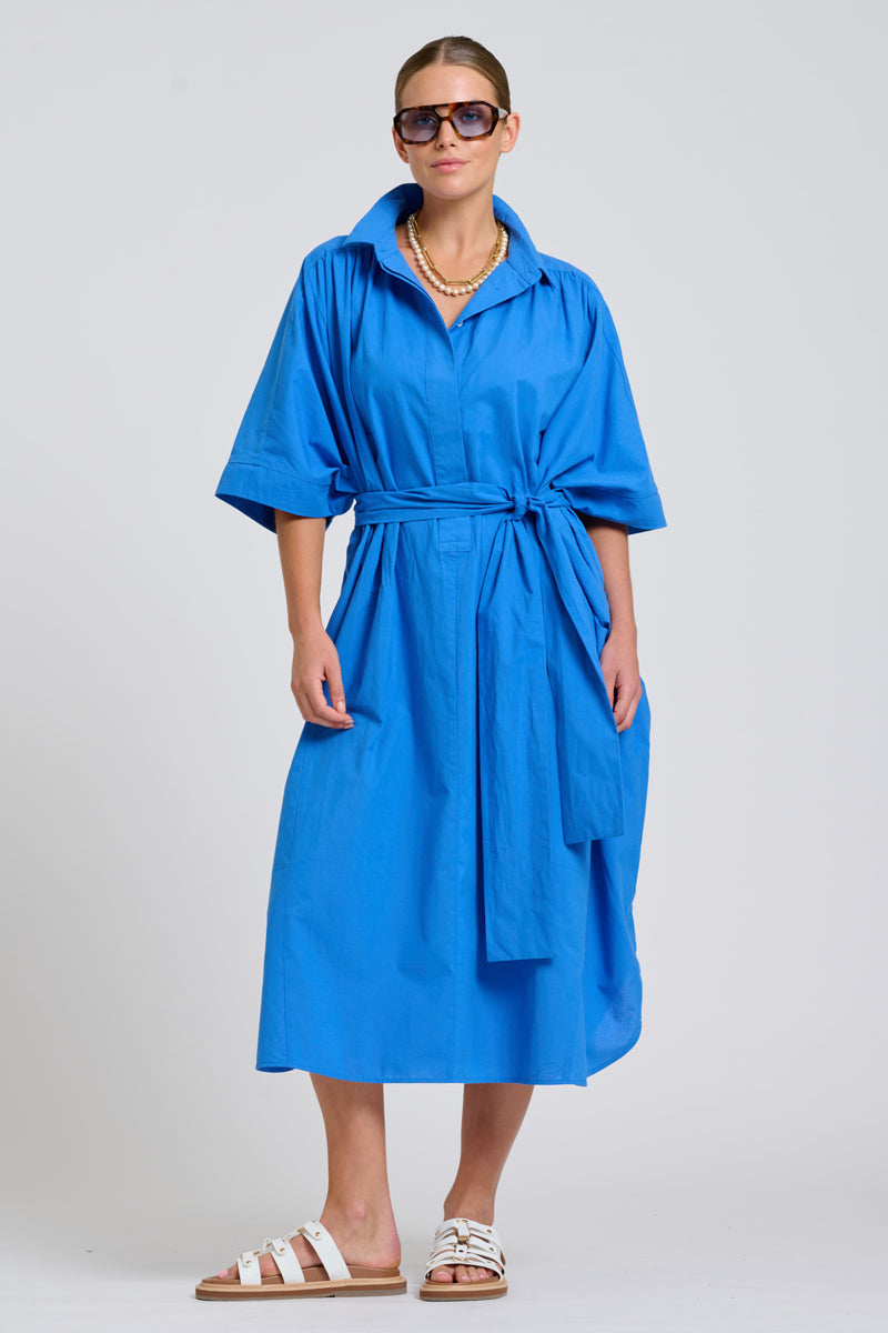 Shirty The Maggie Oversized Shirt Dress - Cobalt