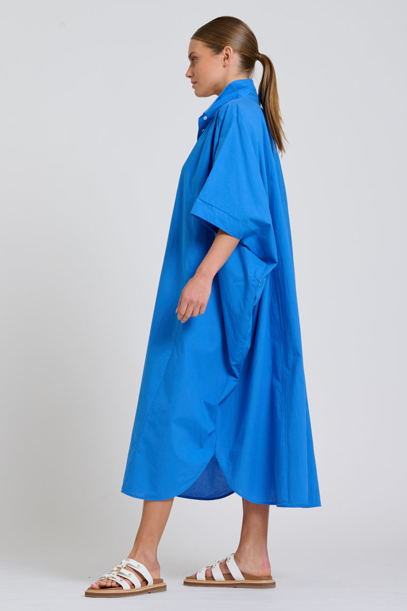 Shirty The Maggie Oversized Shirt Dress - Cobalt
