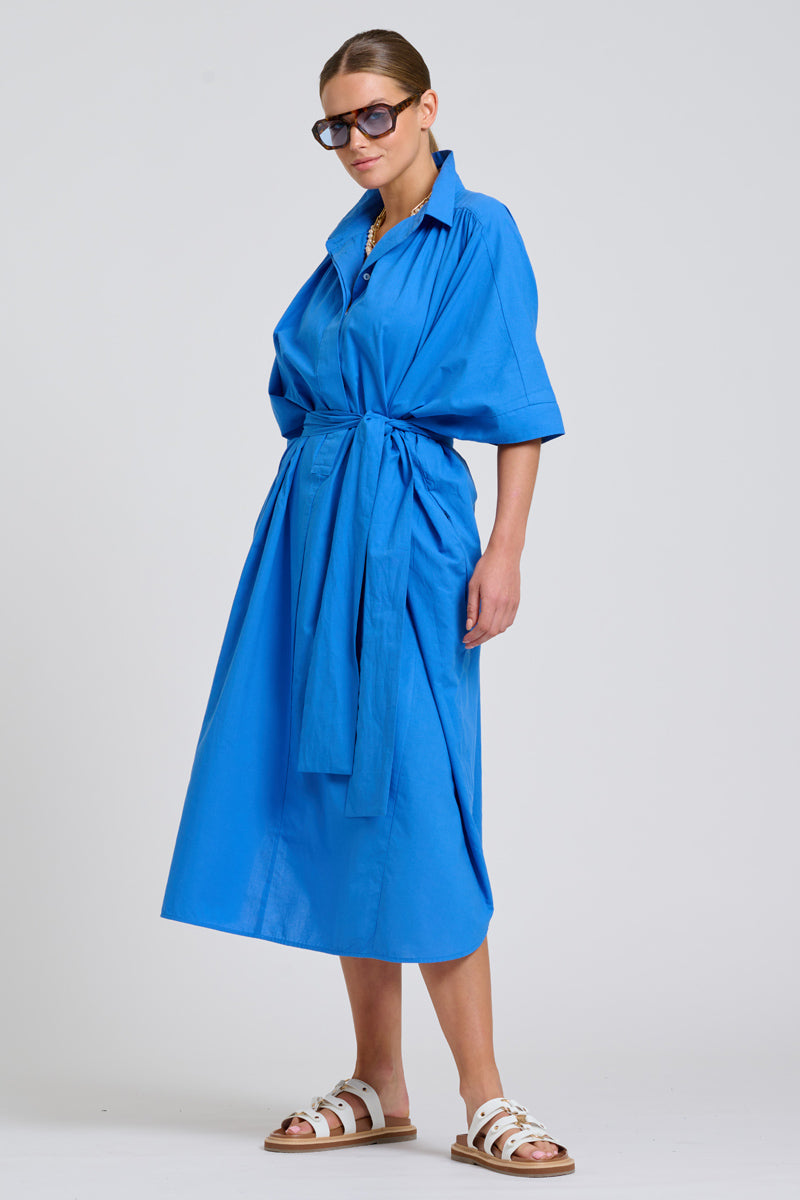 Shirty The Maggie Oversized Shirt Dress - Cobalt