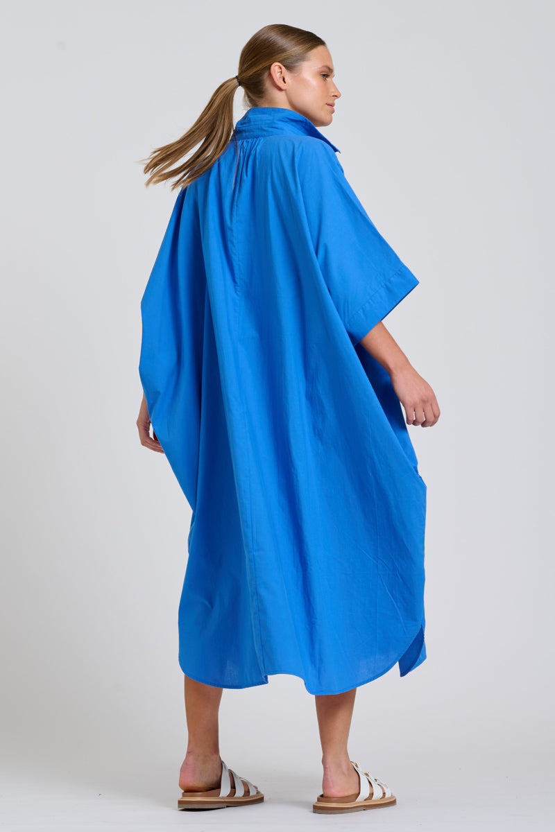 Shirty The Maggie Oversized Shirt Dress - Cobalt