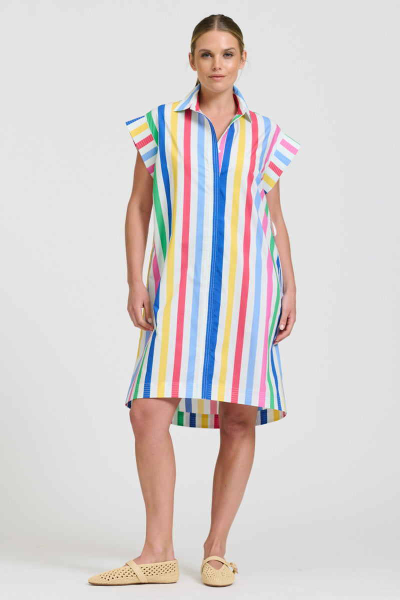 Shirty The Mimi Shirtdress - Fiesta Stripe
