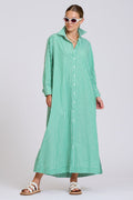 Shirty The Sybil Oversized Dress - Bright Green Stripe