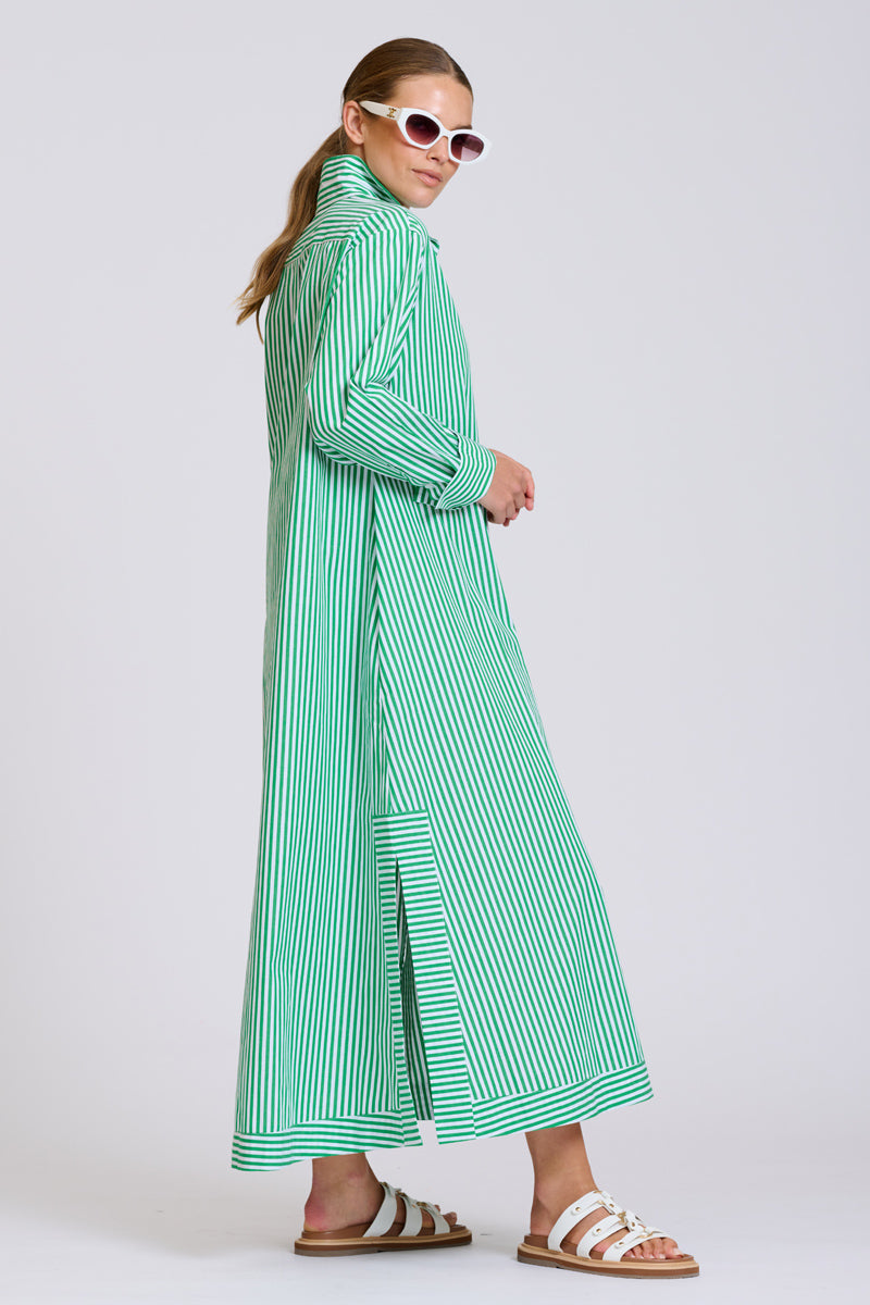 Shirty The Sybil Oversized Dress - Bright Green Stripe