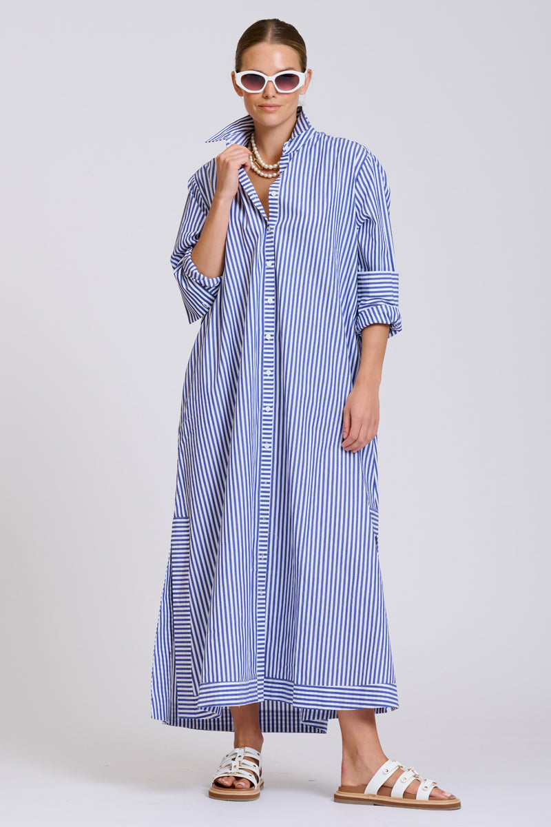 Shirty The Sybil Oversized Dress - Navy Stripe