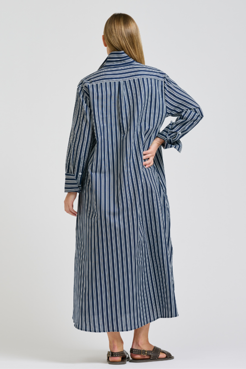 Amelie Shirtdress - Bold Navy Stripe