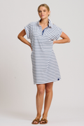 Shirty Bertie Popover Dress - Breton Stripe