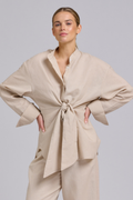 Billie tie Shirt - Biscuit
