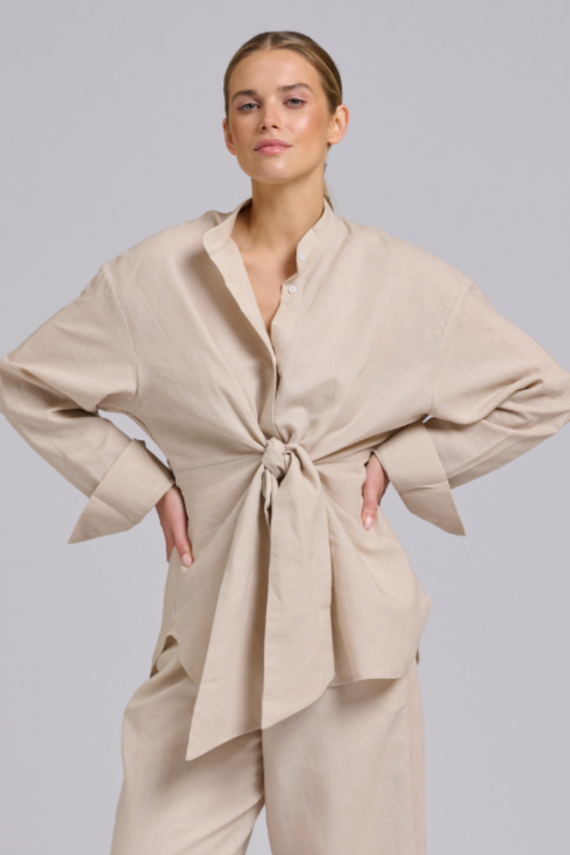 Billie tie Shirt - Biscuit