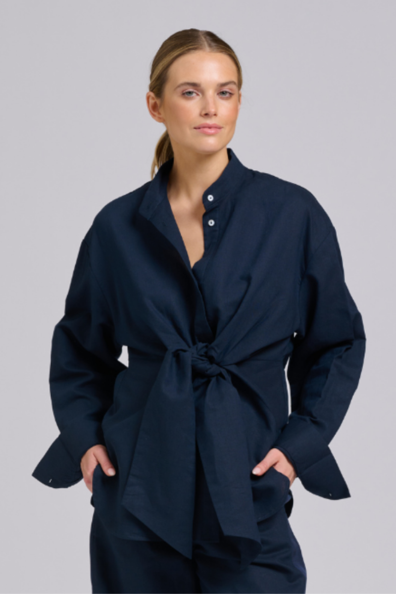 Billie Tie Shirt - Navy