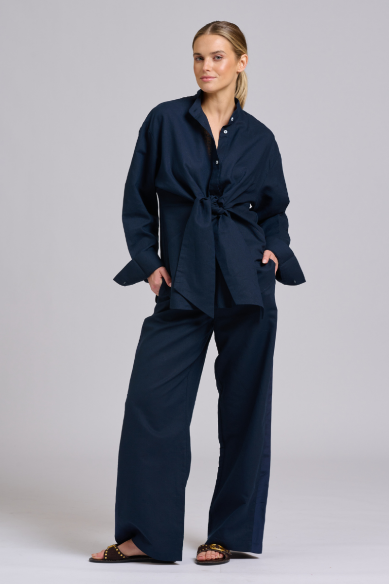 Billie Tie Shirt - Navy