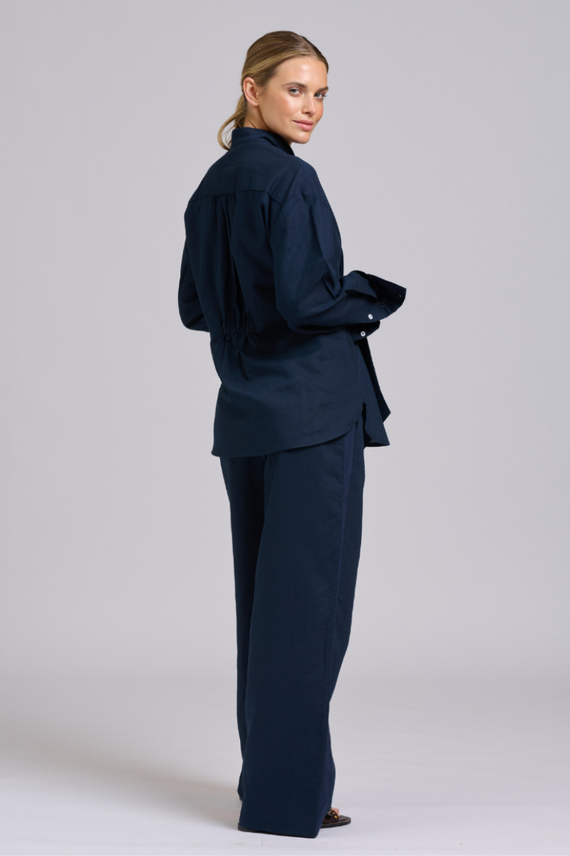 Billie Tie Shirt - Navy