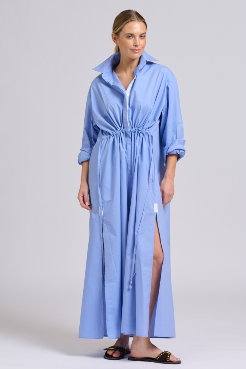 Shirty Brooke Maxi Shirtdress - Cornflower