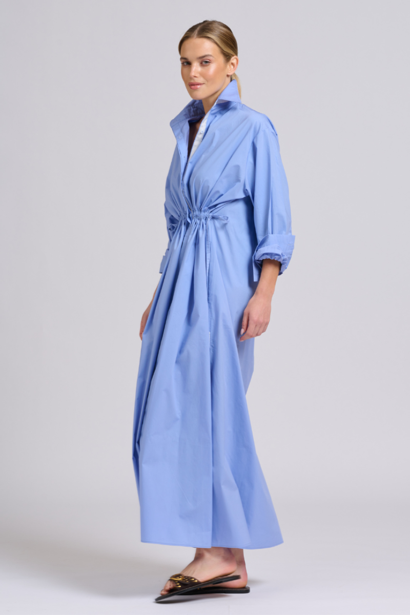 Shirty Brooke Maxi Shirtdress - Cornflower