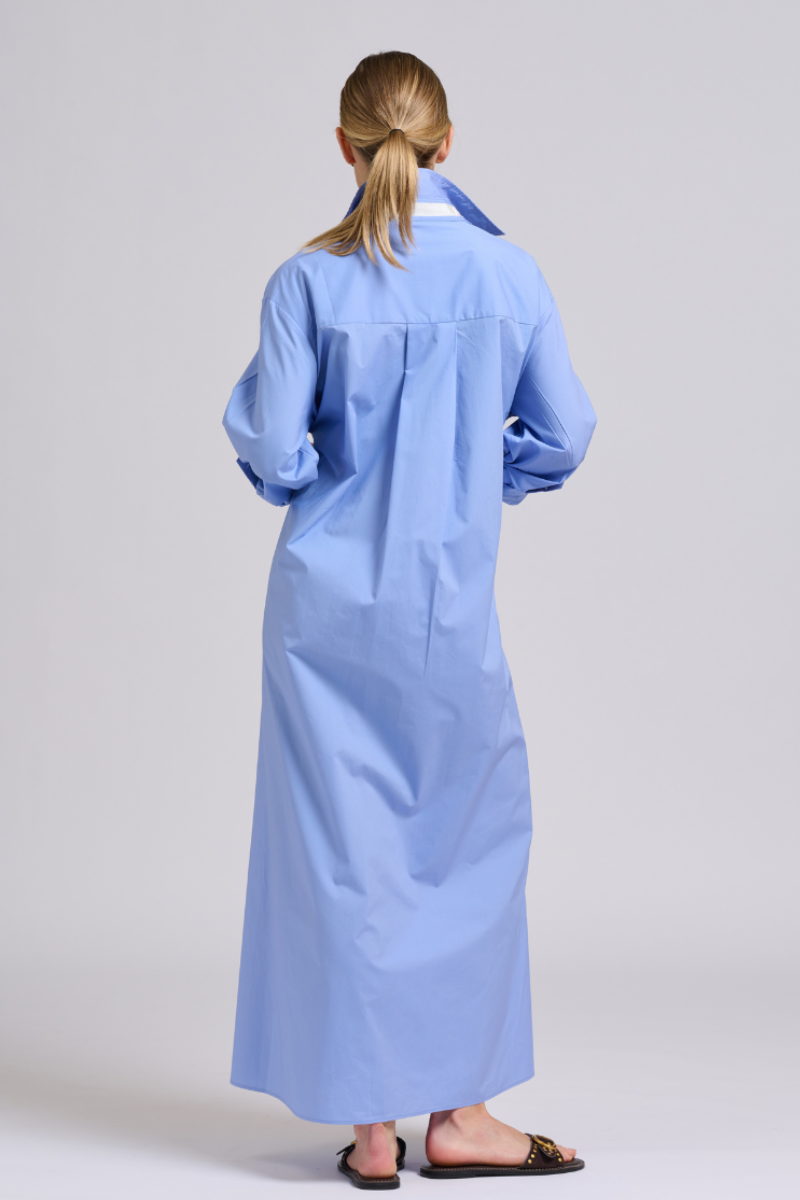Shirty Brooke Maxi Shirtdress - Cornflower