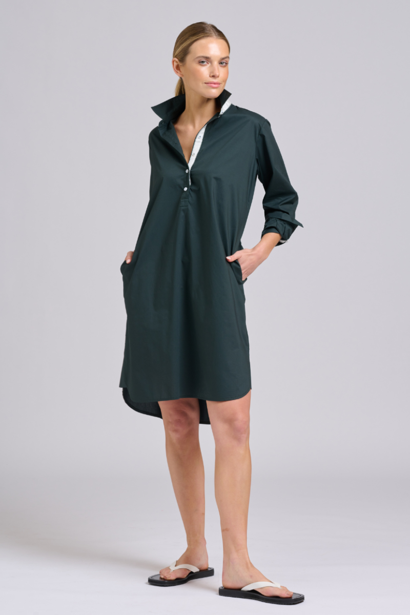 Claire Popover - Slate Ivory Trim