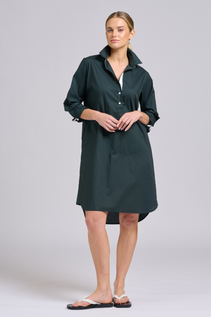 Claire Popover - Slate Ivory Trim