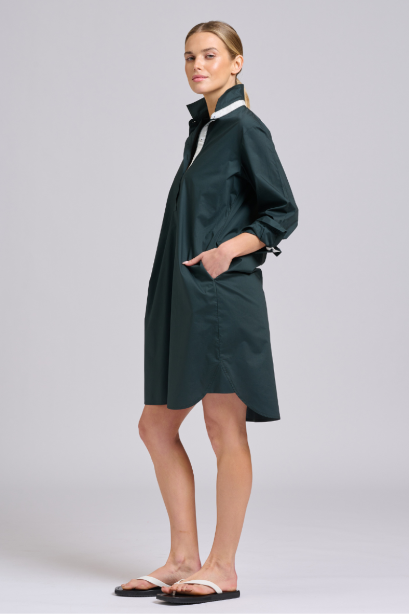 Claire Popover - Slate Ivory Trim