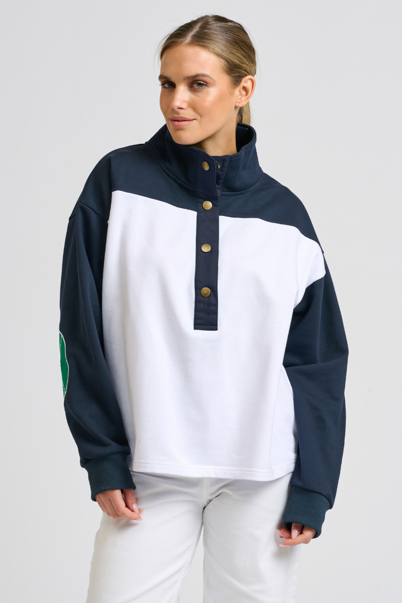 Collar Sweatshirt - White Combo