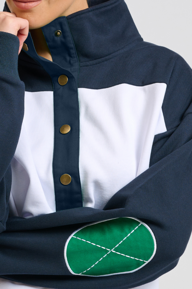 Collar Sweatshirt - White Combo