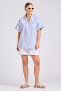 Shirty The Ella Shirt - White with Navy Ticking