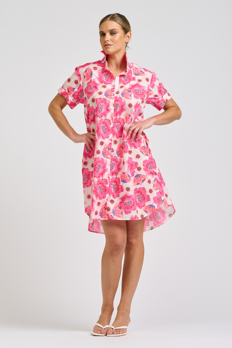Shirty Lucy Mini Dress - Ivory Neon