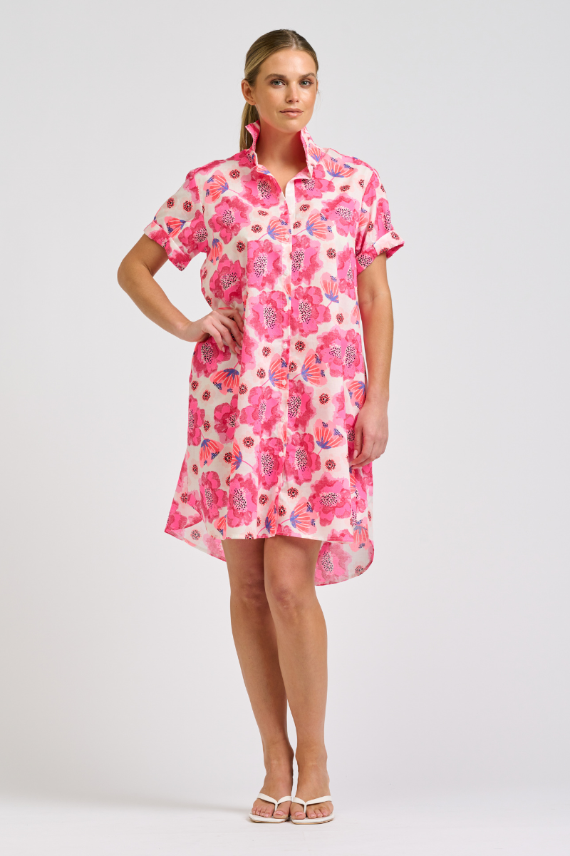 Shirty Lucy Mini Dress - Ivory Neon