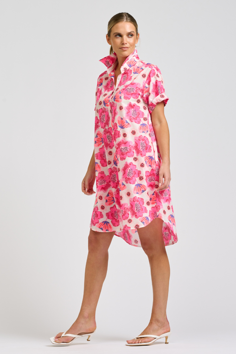 Shirty Lucy Mini Dress - Ivory Neon