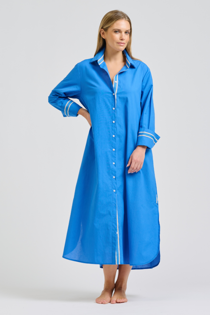 Shirty Pia Shirtdress - Bright Blue