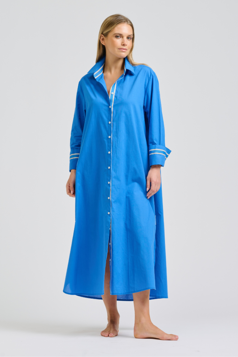 Shirty Pia Shirtdress - Bright Blue